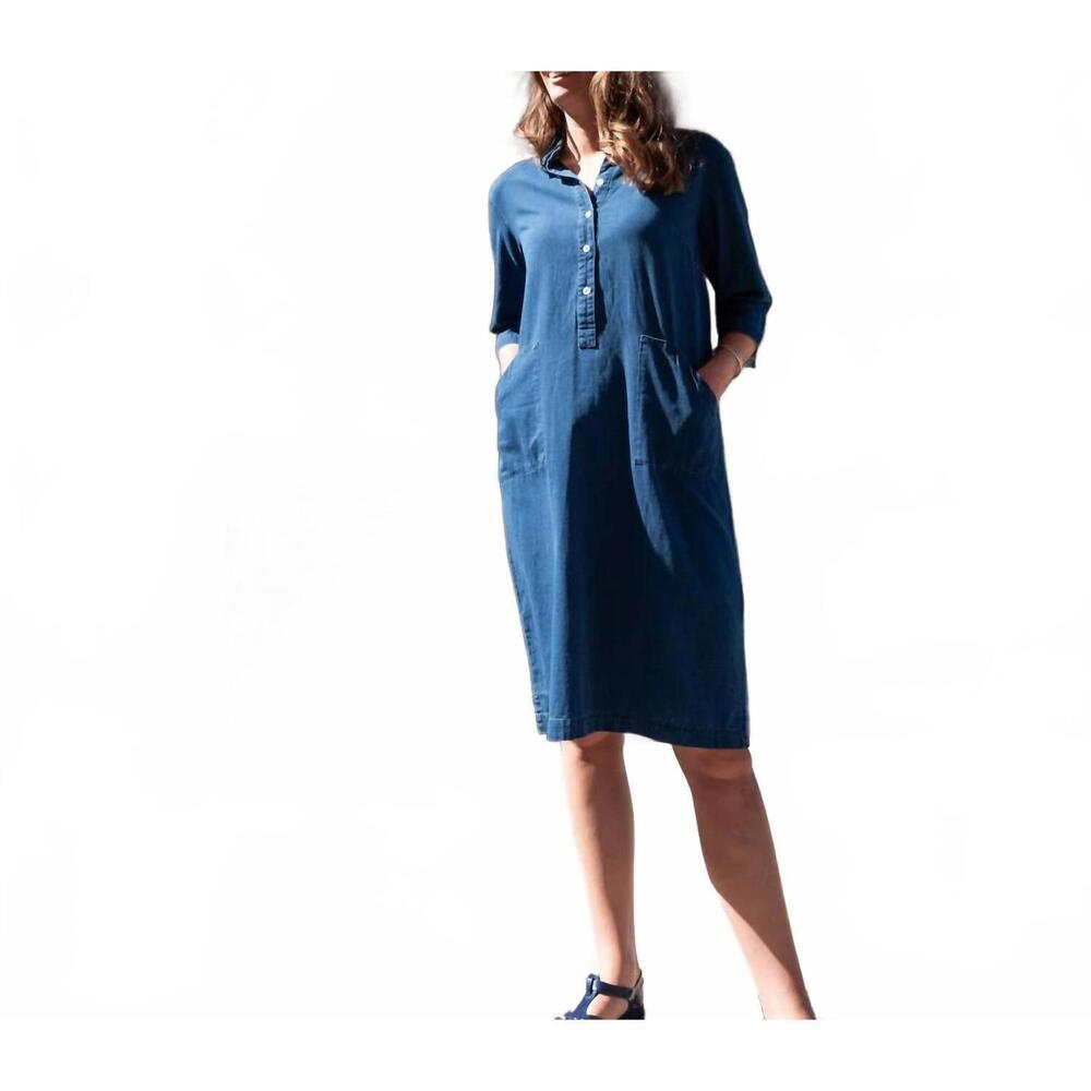 NEW BIBICO tara shirt dress in textured denim
